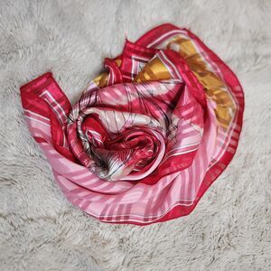 SUNKYUNG SA Pink 30x30" Vintage Satin Square Floral Bandana Scarf